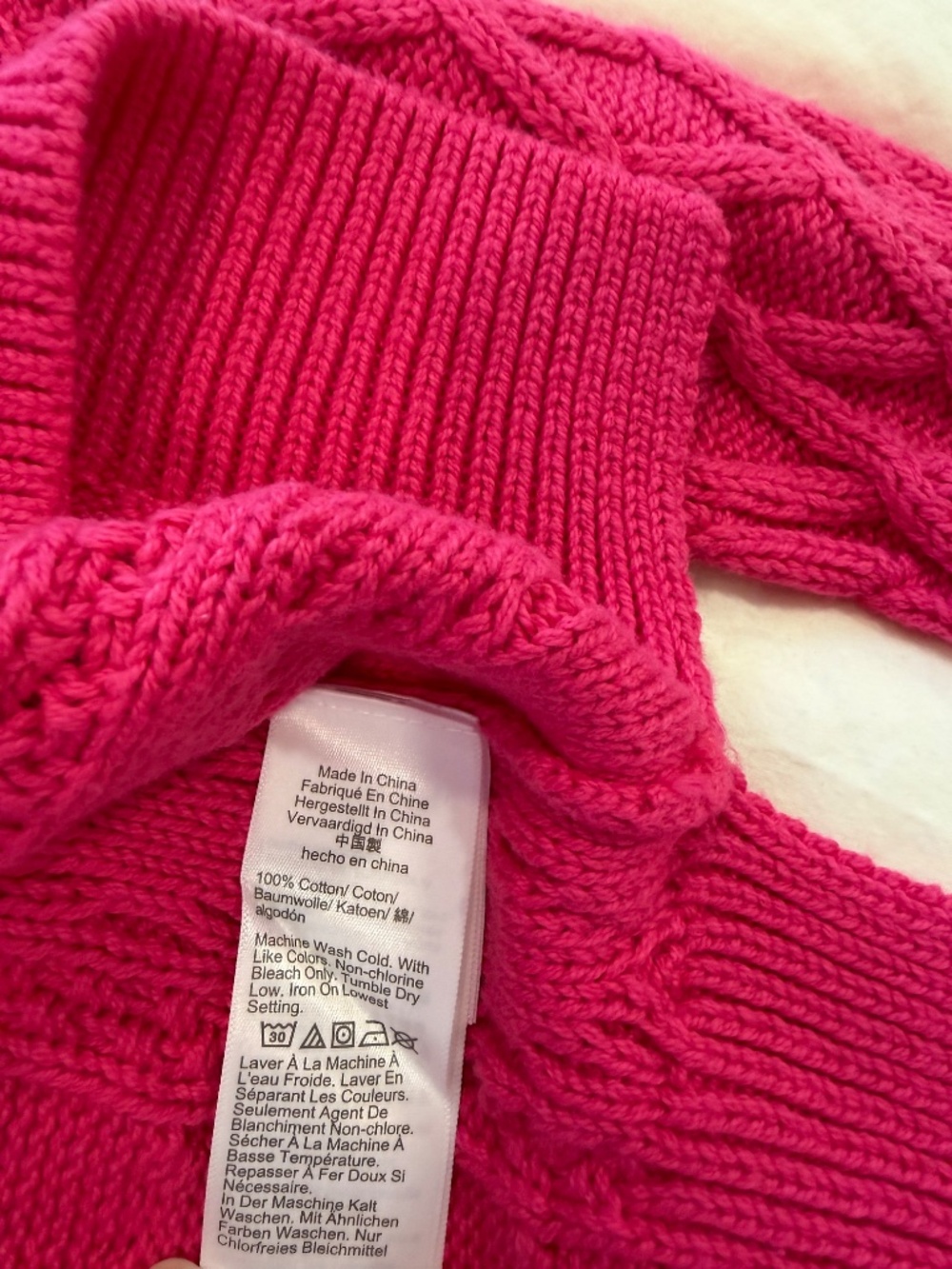 J.Crew Pink Cable-Knit Cotton Crewneck Sweater XS NWT - Picture 3 of 5